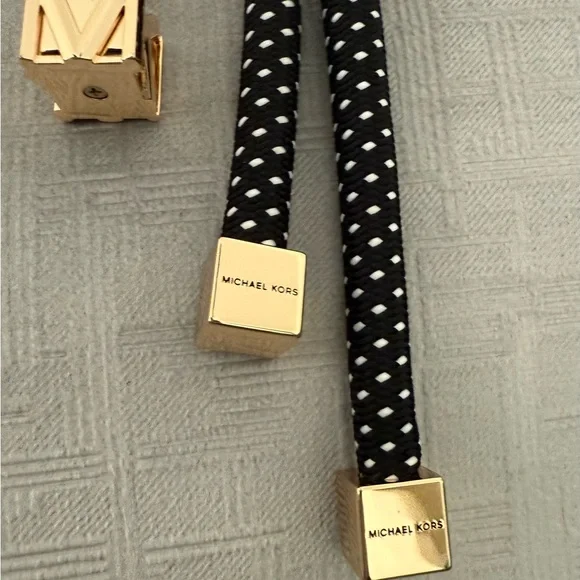 New MICHAEL KORS Gold & Black Cord Bag Charm (CHARM ONLY - bag not included) - Picture 8 of 12